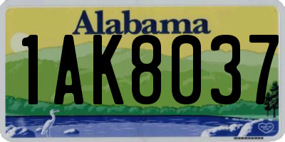 AL license plate 1AK8037