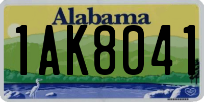 AL license plate 1AK8041