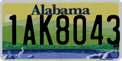 AL license plate 1AK8043