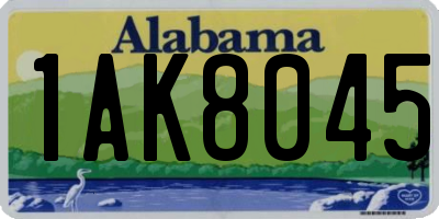 AL license plate 1AK8045