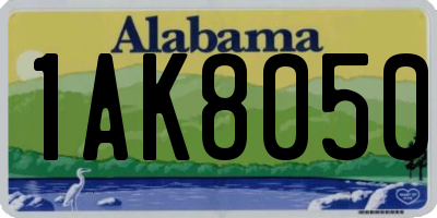 AL license plate 1AK8050