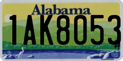AL license plate 1AK8053