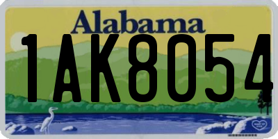 AL license plate 1AK8054