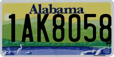 AL license plate 1AK8058