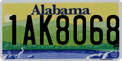 AL license plate 1AK8068
