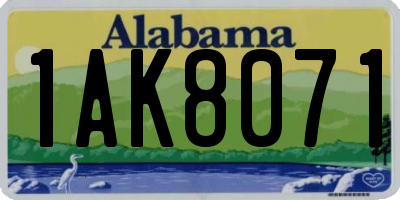AL license plate 1AK8071