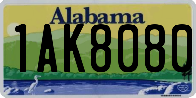 AL license plate 1AK8080