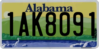 AL license plate 1AK8091