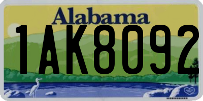 AL license plate 1AK8092