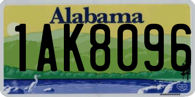 AL license plate 1AK8096