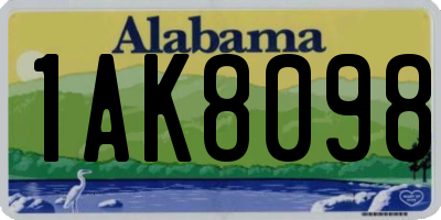 AL license plate 1AK8098