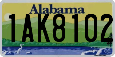 AL license plate 1AK8102