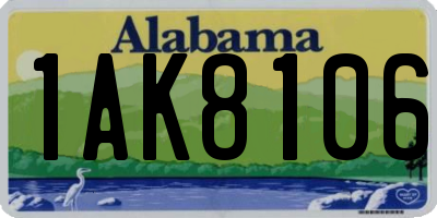 AL license plate 1AK8106