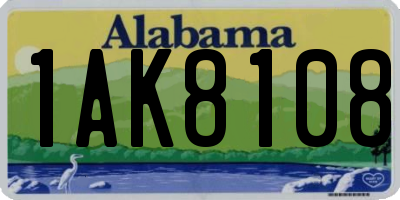 AL license plate 1AK8108