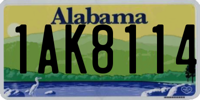 AL license plate 1AK8114