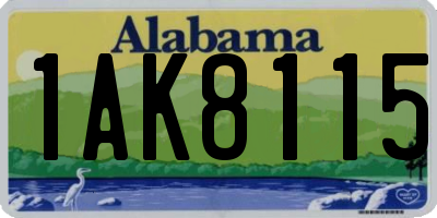 AL license plate 1AK8115