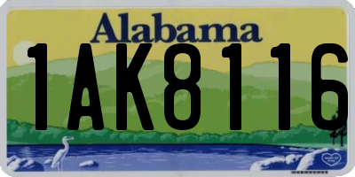 AL license plate 1AK8116
