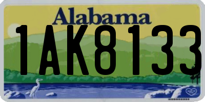AL license plate 1AK8133