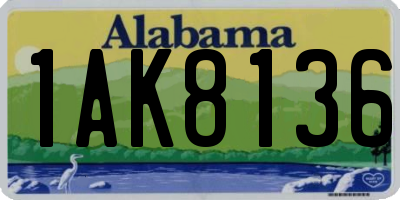 AL license plate 1AK8136