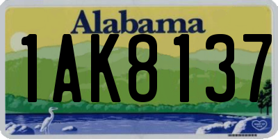 AL license plate 1AK8137