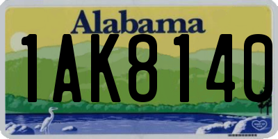 AL license plate 1AK8140