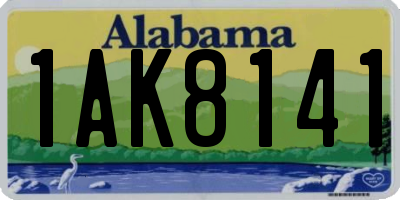 AL license plate 1AK8141