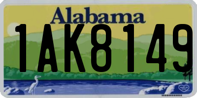 AL license plate 1AK8149