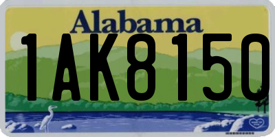 AL license plate 1AK8150