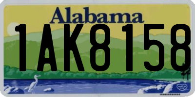 AL license plate 1AK8158