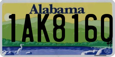 AL license plate 1AK8160