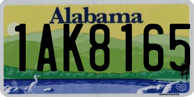 AL license plate 1AK8165