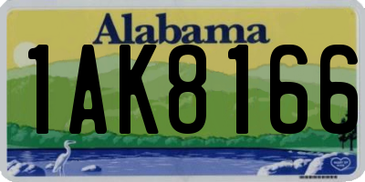 AL license plate 1AK8166