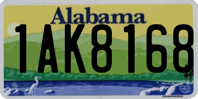 AL license plate 1AK8168
