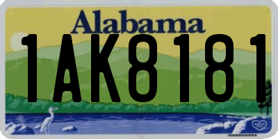AL license plate 1AK8181