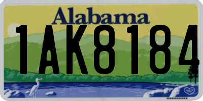 AL license plate 1AK8184