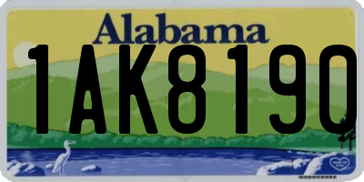 AL license plate 1AK8190