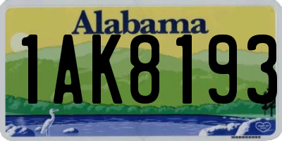 AL license plate 1AK8193