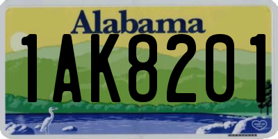 AL license plate 1AK8201