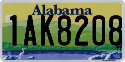 AL license plate 1AK8208