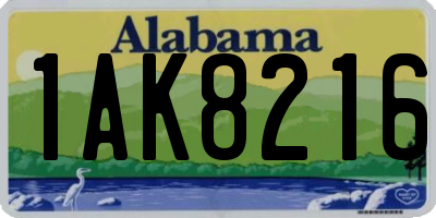 AL license plate 1AK8216
