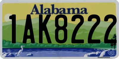 AL license plate 1AK8222