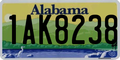 AL license plate 1AK8238