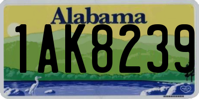 AL license plate 1AK8239