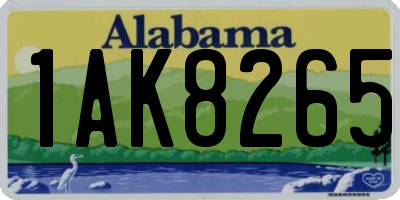 AL license plate 1AK8265