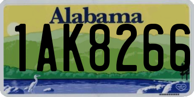 AL license plate 1AK8266