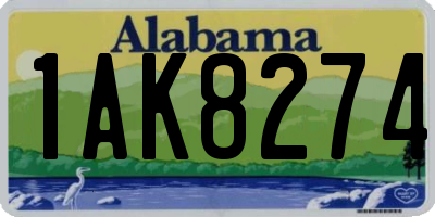 AL license plate 1AK8274
