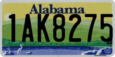 AL license plate 1AK8275