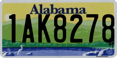 AL license plate 1AK8278