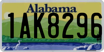 AL license plate 1AK8296