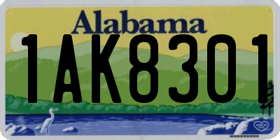 AL license plate 1AK8301